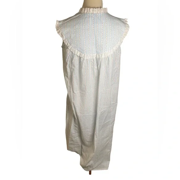 Vintage 70s Floral Striped Nightgown - Picture 3 of 4